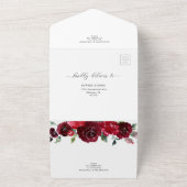 Invitation Tout En Un Berry Pink Burgundy Wine Red Détails Mariage RSVP (Dehors)
