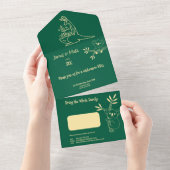 Invitation Tout En Un Beurre Jaune et Vert Animaux australiens Anniversa (Déchirure)