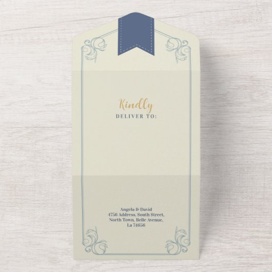 Invitation Tout En Un Bibliothèque de Mariages de livres - Chapitre de c (Dehors)