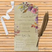 Invitation Tout En Un Bijou Boho Rustique Tone Florals Sage Dîner