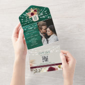 Invitation Tout En Un Bijou ton Emerald Rustic Boho Mariage (Déchirure)