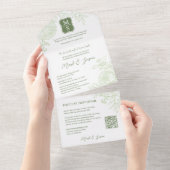 Invitation Tout En Un Bilingue vietnamien Ranunculus traditionnel (Déchirure)