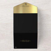 Invitation Tout En Un Billet d'or Noir & Or Code QR Mariage (Dehors)