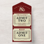 Invitation Tout En Un Billet Retro Theatre Movie Admettre Deux Mariages (À l'intérieur)