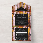 Invitation Tout En Un Birch Bark Fall Country Rustic Wood Feuilles (À l'intérieur)