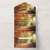 Invitation Tout En Un Birch Bark Fall Country Rustic Wood Feuilles (À l'intérieur)