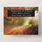 Invitation Tout En Un Birch Bark Fall Country Rustic Wood Feuilles (Verso)