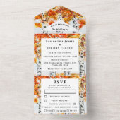 Invitation Tout En Un Birch Bark Fall Country Rustic Wood Feuilles (À l'intérieur)