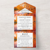 Invitation Tout En Un Birch Bark Fall Pays Bois Rustique Feuilles Tout e (À l'intérieur)