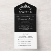 Invitation Tout En Un Black and White Sweet 16 Tiara Seteen Modern All (À l'intérieur)