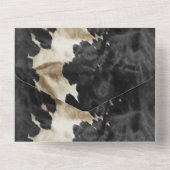 Invitation Tout En Un Black Gold Western Cowhide (Verso)