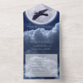 Invitation Tout En Un Black Raven Pleine lune Ciel nocturne (À l'intérieur)