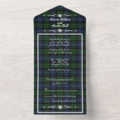 Invitation Tout En Un Black Watch Tartan écossais antique (À l'intérieur)