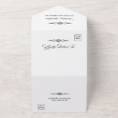 Invitation Tout En Un Black White Celtic Knot Arrow Wedding (Dehors)