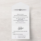 Invitation Tout En Un Black White Celtic Knot Arrow Wedding (À l'intérieur)