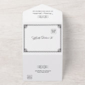 Invitation Tout En Un Black White Celtic Knot Wedding (Dehors)