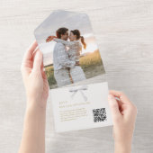 Invitation Tout En Un Blanc |  blanc tendance & Mariage photo OR (Déchirure)