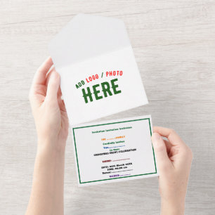 INVITATION TOUT EN UN BLANC PERSONNALISABLE MODERNE ET MARQUE VERIFIE DE