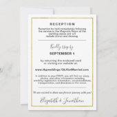 Invitation Tout en un blanc pivoines Lanternes d'or rustique (Dos)