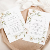 Invitation Tout en un blanc Sage Blush Élégant Mariage Floral