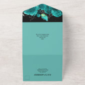 Invitation Tout En Un Bleu argent papillon mariage jardin budget (Dehors)