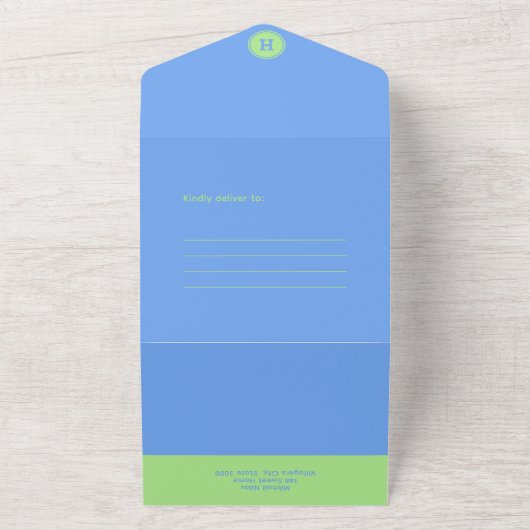 Invitation Tout En Un Bleu ⎮ blanc vert (Dehors)