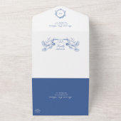 Invitation Tout En Un Bleu Bleu Bleu Victorien Mariage (Dehors)