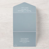Invitation Tout En Un Bleu Duché Élégant Rustique Floral Unique Tout En  (Dehors)