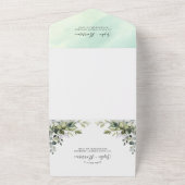 Invitation Tout En Un Bleu Duché Vert Eucalyptus Mariage tout en un (Dehors)