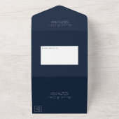 Invitation Tout En Un Bleu orange vibre Botanique rouge (Dehors)