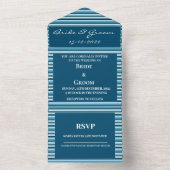 Invitation Tout En Un Bleu Tige Mariage de luxe (À l'intérieur)
