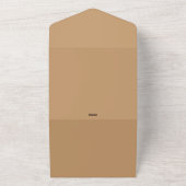 Invitation Tout En Un Bloc de couleur de cache | Conception Mariage douc (Dehors)