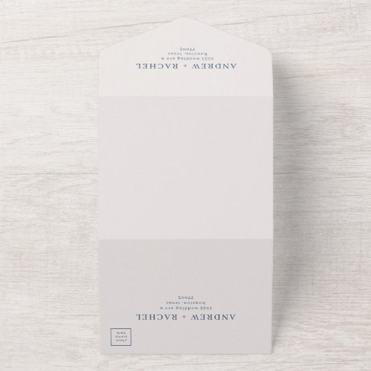 Invitation Tout En Un Blocs bleu Twilight Mariage Photo (Dehors)