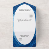 Invitation Tout En Un Blue Agate Sliced Wedding (Dehors)