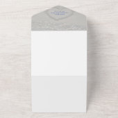 Invitation Tout En Un Blue Beach Heart QR Code Mariage (Dehors)
