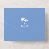 Invitation Tout En Un Blue Beach Mariage Tout en un (Verso)