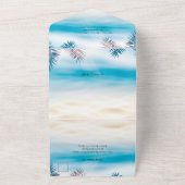 Invitation Tout En Un Blue Ocean Tropical Summer Palm Beach Mariage (Dehors)