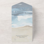 Invitation Tout En Un Blue Seascape Beach Code QR (Dehors)