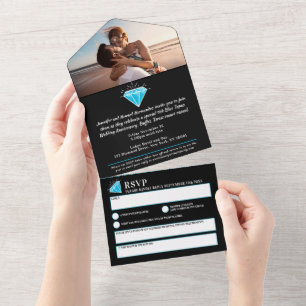 Invitation Tout En Un Blue topaz 4e anniversaire mariage gemstone