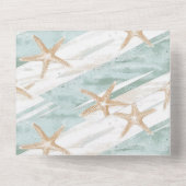Invitation Tout En Un Blue White Beach Starfish Mariage (Verso)