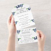 Invitation Tout En Un Blueberries Berries Fruit Élégant Mariage rustique (Déchirure)