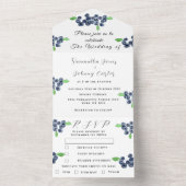Invitation Tout En Un Blueberries Berries Fruit Élégant Mariage rustique (À l'intérieur)