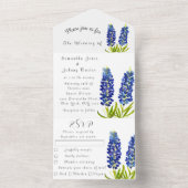 Invitation Tout En Un Bluebonnets Lupine Bleu Aquarelle Texas Mariage (À l'intérieur)