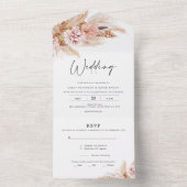 Invitation Tout En Un Blush Floral Boho All in One Wedding Inviter (À l'intérieur)