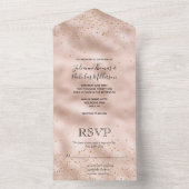 Invitation Tout En Un Blush Rose Gold Confetti   (À l'intérieur)