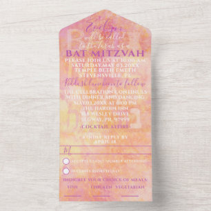Invitation Tout En Un BM Bar Bat mitzvah tout simplement subtil
