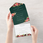 Invitation Tout En Un Bohème Blooms Mariage Tout en un (Déchirure)