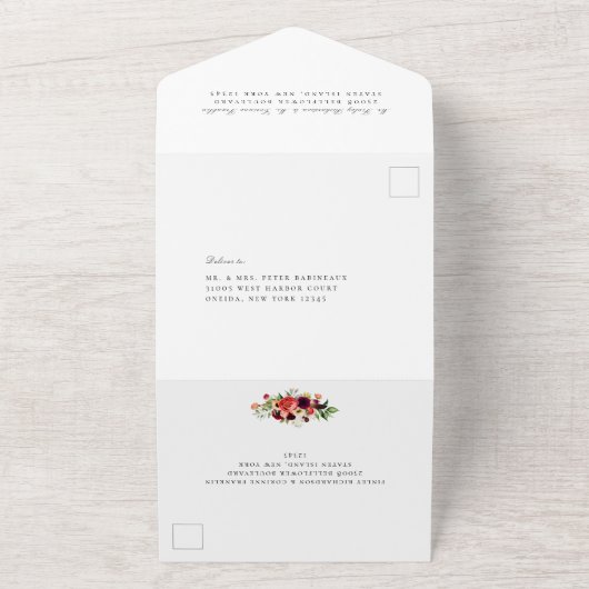 Invitation Tout En Un Bohème Blooms Mariage Tout en un (Dehors)