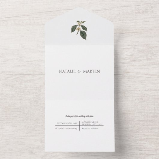 Invitation Tout En Un Bohême Elégance Simple Amateurs de café Mariage (À l'intérieur)