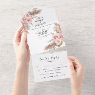 Invitation Tout En Un Bohemian Chic All InOne Wedding Inviter Fourniture